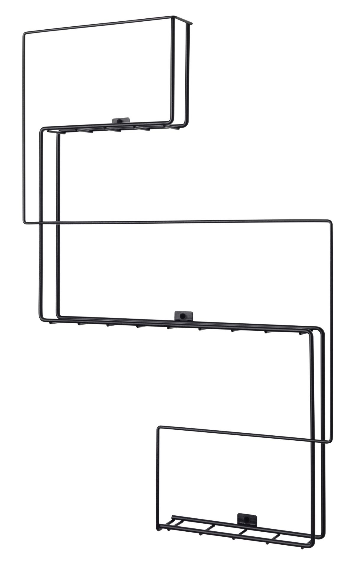 Schwarzer Schönbuch Revue Wand Zeitungsständer aus Metall, modernes Design für Zeitschriften und Prospekte.